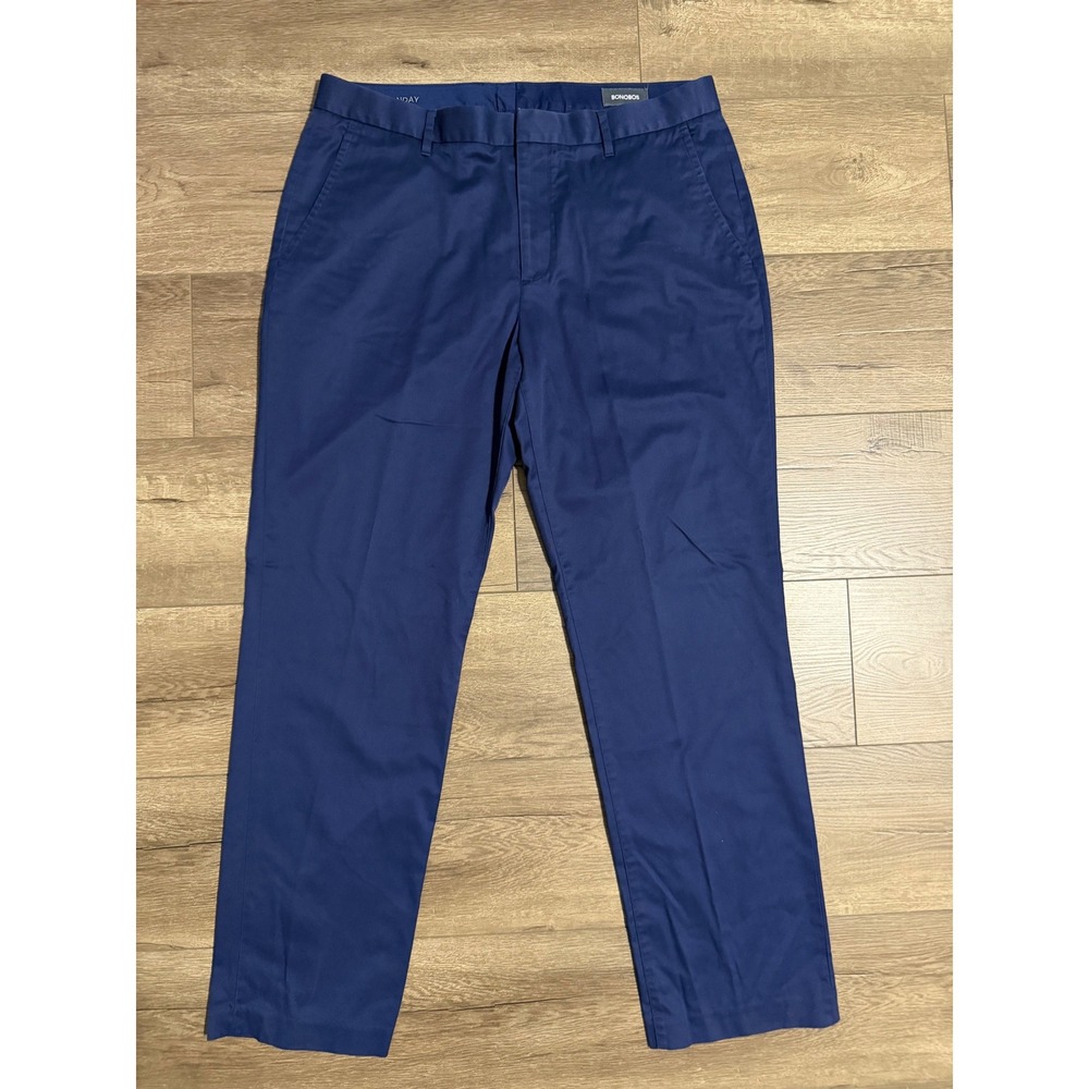 Bonobos Mens Monday Straight Fit Chino Pants Navy Blue 36/32